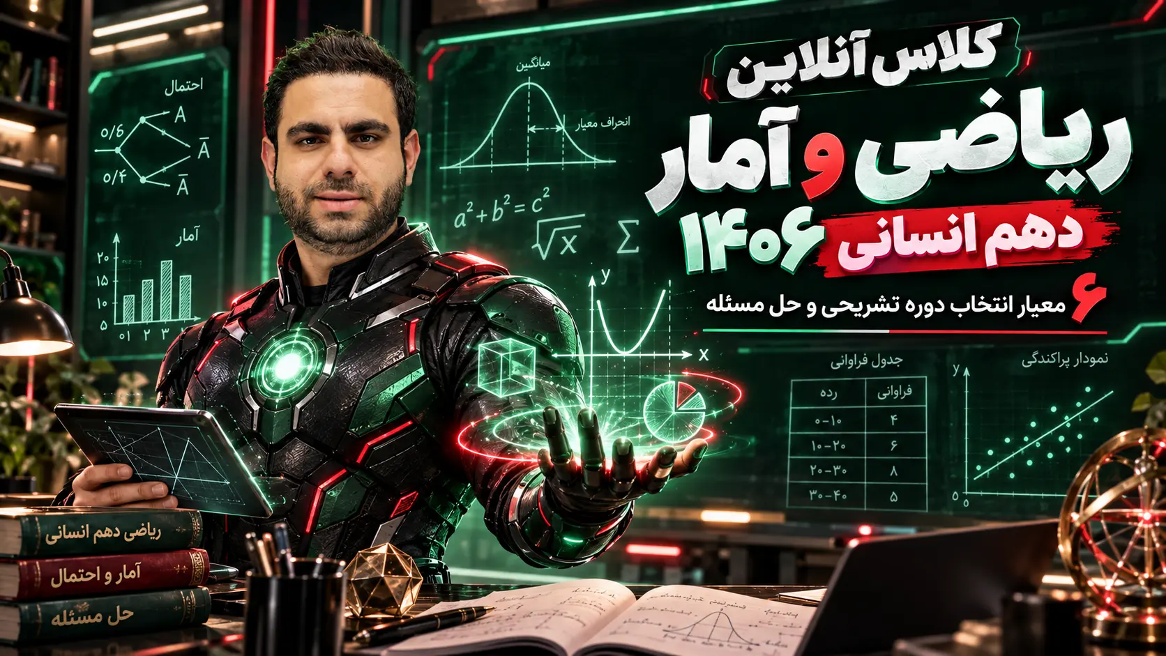 کلاس آنلاین ریاضی و آمار دهم انسانی ۱۴۰۶ | ۶ معیار انتخاب دوره تشریحی و حل مسئله